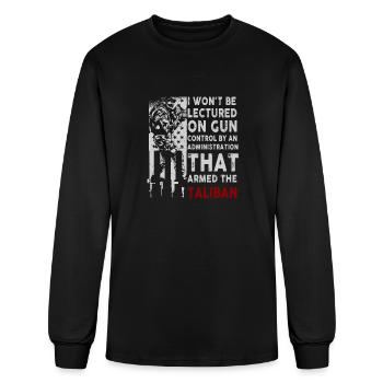 I Won't Be Lectured On Gun - Men's Long Sleeve T-Shirt - black - Front