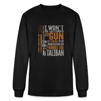 I Won't Be Lectured On Gun - Men's Long Sleeve T-Shirt - black - Front