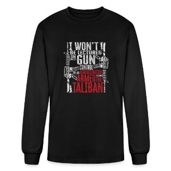 I Won't Be Lectured On Gun - Men's Long Sleeve T-Shirt - black - Front