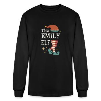 The Emily Elf - Christmas Pajama for Emily - Men's Long Sleeve T-Shirt - black - Front