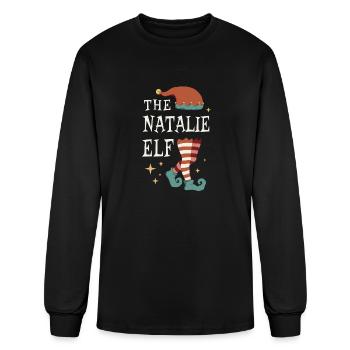 The Natalie Elf - Pyjama de Noël pour Natalie - T-shirt à manches longues Homme - noir - Devant
