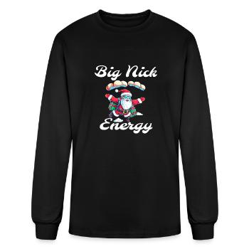 Big Nick Energy, Retro Santa - Men's Long Sleeve T-Shirt - black - Front