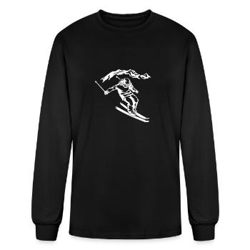 Skiers in the mountains - Ski - Winter sports - Men's Long Sleeve T-Shirt - black - Front
