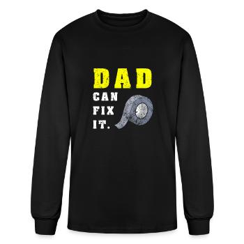 Funny Fathers Day Dad Can Fix It Handy DIY Duct Ta - Men's Long Sleeve T-Shirt - black - Front