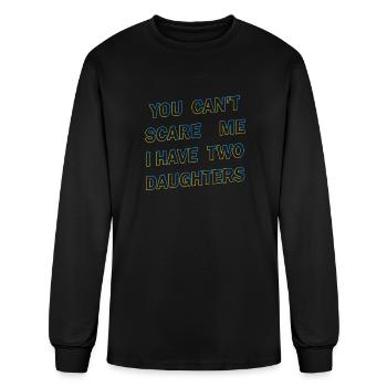 Men, Father Hero. I Have Two Daughters - Men's Long Sleeve T-Shirt - black - Front