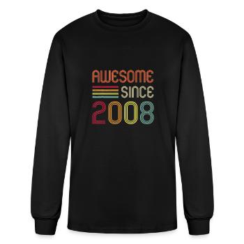 Awesome Since 2008 14th Birthday Retronovember - Men's Long Sleeve T-Shirt - black - Front