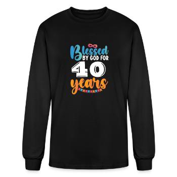 Birthday Blessed by God for 40 Years - Men's Long Sleeve T-Shirt - black - Front