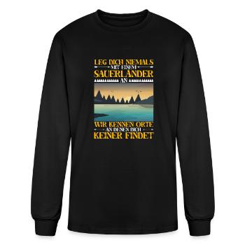 Leg Dich Niemals Mit Einem Sauerländer An - Men's Long Sleeve T-Shirt - black - Front