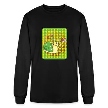 Snail with sushi - Men's Long Sleeve T-Shirt - black - Front