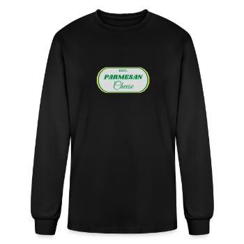 Funny Matching Parmesan Cheese Food Matching Trend - Men's Long Sleeve T-Shirt - black - Front