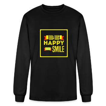 Be happy and smile - Men's Long Sleeve T-Shirt - black - Front