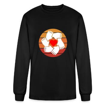 Heart and hand - Men's Long Sleeve T-Shirt - black - Front