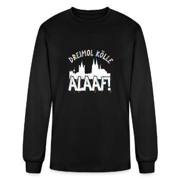 Carnival costume Dreimol Kölle Alaaf Herz Cologne - Men's Long Sleeve T-Shirt - black - Front