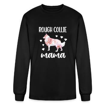 Rough Collie Mama Dog Lover Collie - Men's Long Sleeve T-Shirt - black - Front