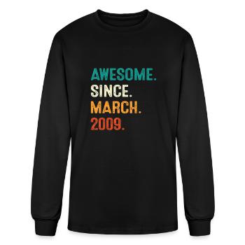 Awesome Since March 2009 14th Birthday - Men's Long Sleeve T-Shirt - black - Front