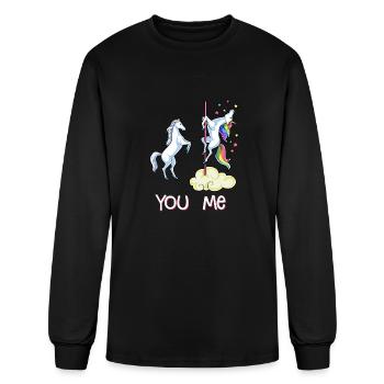 Unicorn You vs Me, Funny Unicorns Rainbow Giftsfor - Men's Long Sleeve T-Shirt - black - Front