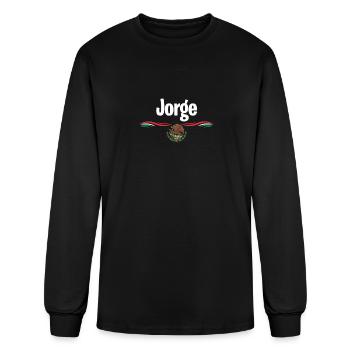Mexico Flag T Shirt Spanish Birthday Name Jorge - Men's Long Sleeve T-Shirt - black - Front