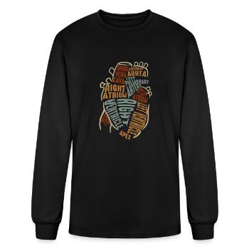 Parts Of Heart - Men's Long Sleeve T-Shirt - black - Front