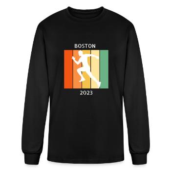 Bosten marathon men 2023 - sporty - Men's Long Sleeve T-Shirt - black - Front