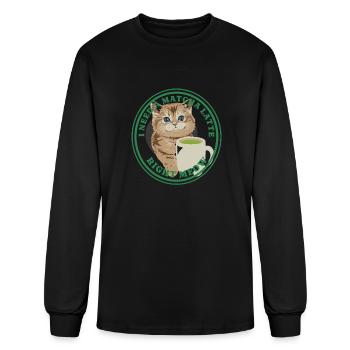 I Need A Matcha Late Right Meow Animals Apparel - Men's Long Sleeve T-Shirt - black - Front