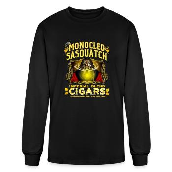 Monocled Sasquatch Imperial Blend Cigars - Men's Long Sleeve T-Shirt - black - Front