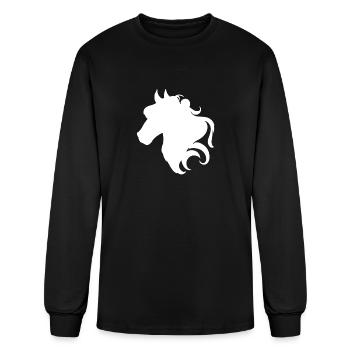 Horse Horse Head Elegant Anime Style - Men's Long Sleeve T-Shirt - black - Front