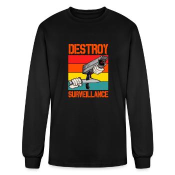 Destroy Surveillance Camera Knife Funny - Men's Long Sleeve T-Shirt - black - Front