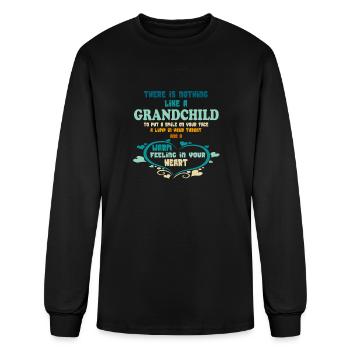 There Is Nothing Like A Grandchild To Put A Smile - Men's Long Sleeve T-Shirt - black - Front