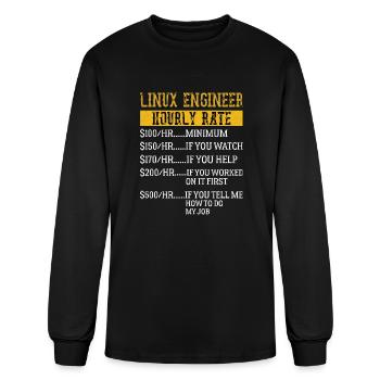 Linux Engineer Hourly Rate Mechanic Labor rate - Men's Long Sleeve T-Shirt - black - Front