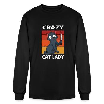 Crazy Cat Lady - Men's Long Sleeve T-Shirt - black - Front