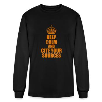 Keep calm and cite your sources - Men's Long Sleeve T-Shirt - black - Front