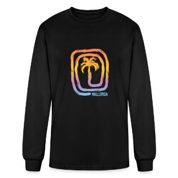 Cool Mallorca Majorca Spain Palm Tree Souvenir - Men's Long Sleeve T-Shirt - black - Front