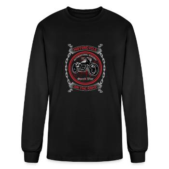 MOTORCYCLE ON THE ROAD - Men's Long Sleeve T-Shirt - black - Front