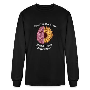 Every Life Has Value Mental Health Awareness - Men's Long Sleeve T-Shirt - black - Front