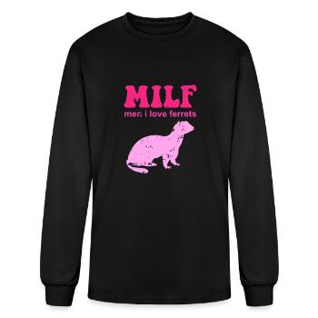 MILF Man I Love Ferrets - Men's Long Sleeve T-Shirt - black - Front