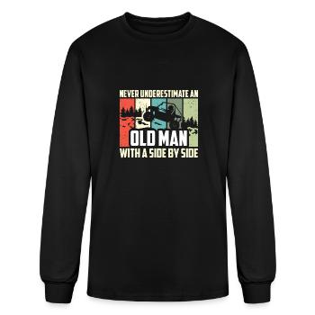 Mens Never Underestimate An Old Man With A Side By - Men's Long Sleeve T-Shirt - black - Front