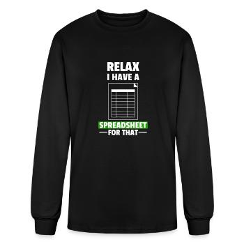 Finance Accounting Relax Spreadsheet Calculating C - Men's Long Sleeve T-Shirt - black - Front
