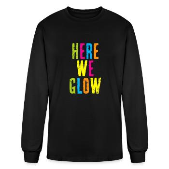 Here We Glow 80s Color for Partybroadway musicaldi - Men's Long Sleeve T-Shirt - black - Front