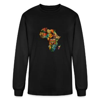 Africa Map - Kente Cloth Map - Men's Long Sleeve T-Shirt - black - Front