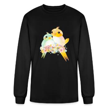 two plump canaries in a bloom - Men's Long Sleeve T-Shirt - black - Front