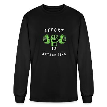 effort is attractive - Men's Long Sleeve T-Shirt - black - Front