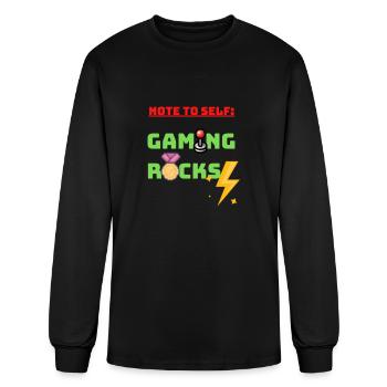 Gaming Rocks Gamers Play Online Gaming - Men's Long Sleeve T-Shirt - black - Front