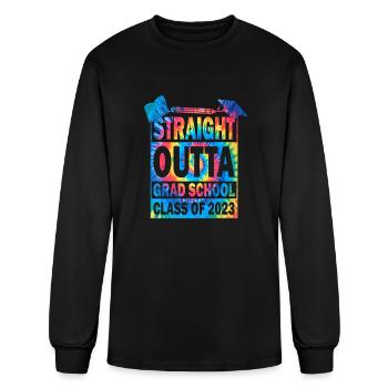STRAIGHT OUTTA Grad School Class Of 2023 - Men's Long Sleeve T-Shirt - black - Front