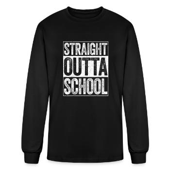 Straight Outta School Class Of 2023 Graduation - Men's Long Sleeve T-Shirt - black - Front