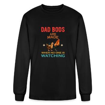 Dad Bods Are Made When No One Is Watching Chicken - Men's Long Sleeve T-Shirt - black - Front
