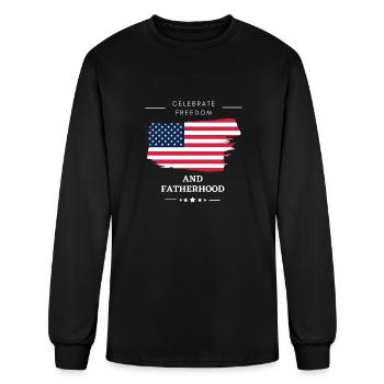 Celebrate Freedom and Fatherhood with flag America - Men's Long Sleeve T-Shirt - black - Front