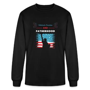 Celebrate Freedom and Fatherhood with flag America - Men's Long Sleeve T-Shirt - black - Front