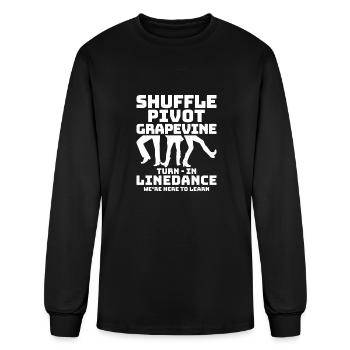 Shuffle, Pivot, Grapevine, Turn In Linedance Count - Men's Long Sleeve T-Shirt - black - Front