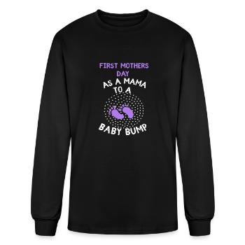 Mum Announcement Baby Bump Mom To Be First Mothers - Men's Long Sleeve T-Shirt - black - Front