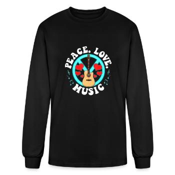 Peace Love Music Awesome Hippie Pacifist Festival - Men's Long Sleeve T-Shirt - black - Front